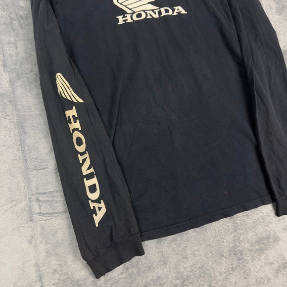 Vintage Official Honda Racing Logo Long Sleeve Shirt Men's Black Graphic - Picture 2 of 6